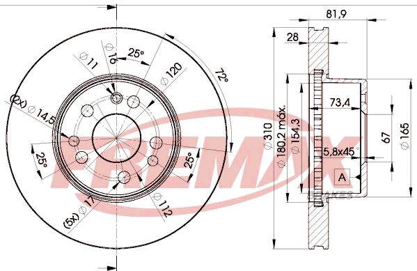 FREMAX Тормозной диск BD-0312