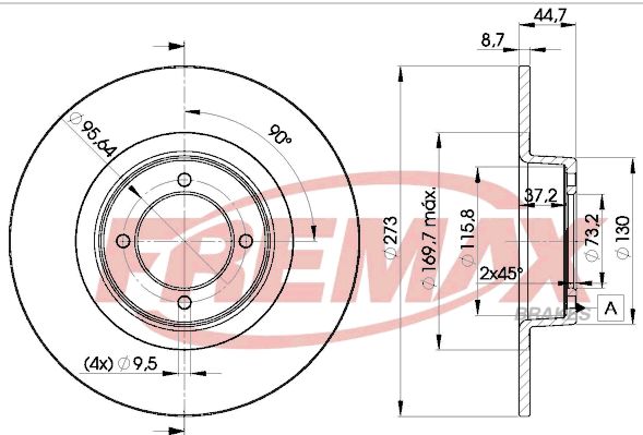 FREMAX Тормозной диск BD-0387