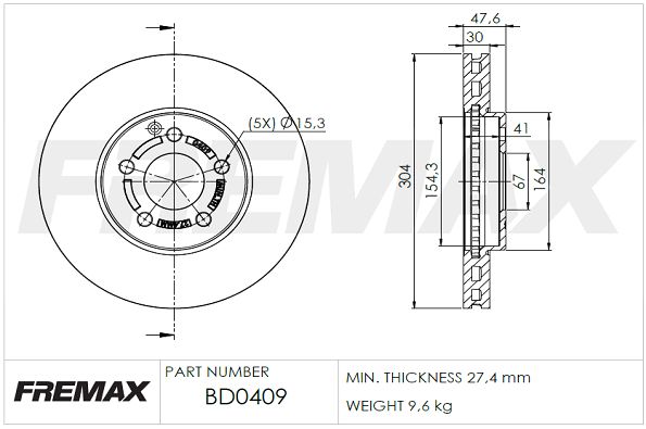 FREMAX Тормозной диск BD-0409