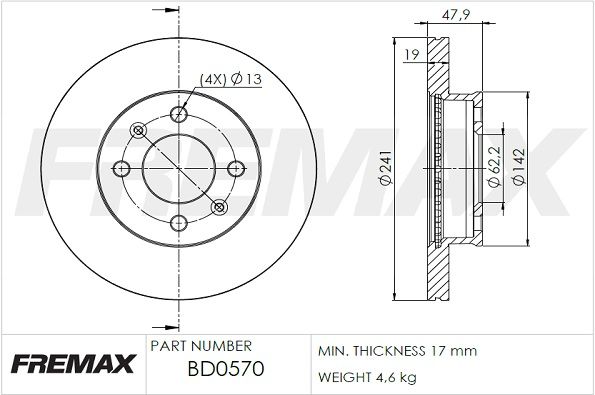 FREMAX Тормозной диск BD-0570