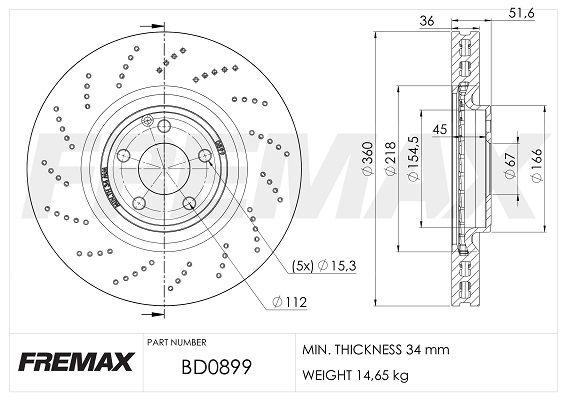 FREMAX Тормозной диск BD-0899