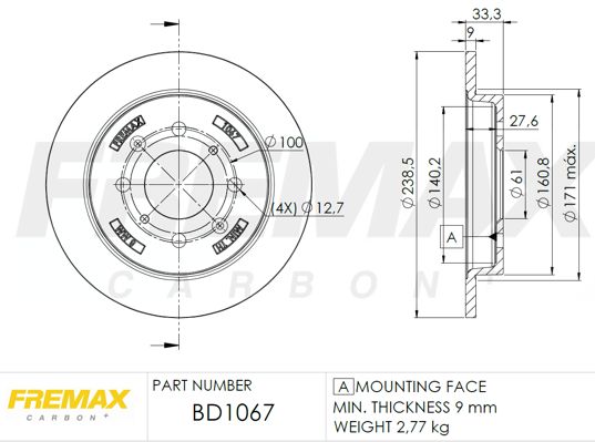 FREMAX Тормозной диск BD-1067