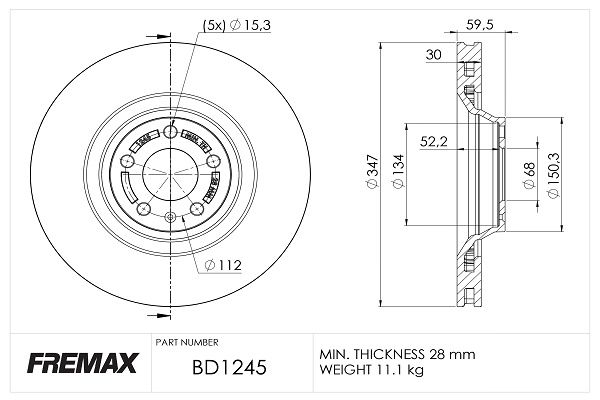 FREMAX Тормозной диск BD-1245