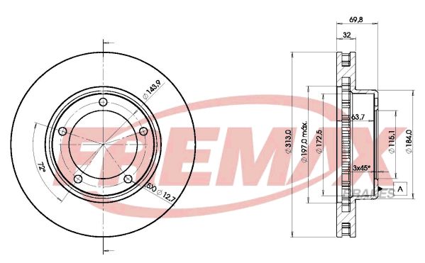 FREMAX Bremžu diski BD-1265