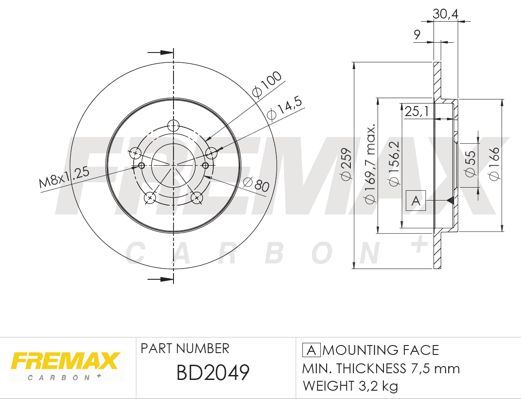 FREMAX Bremžu diski BD-2049