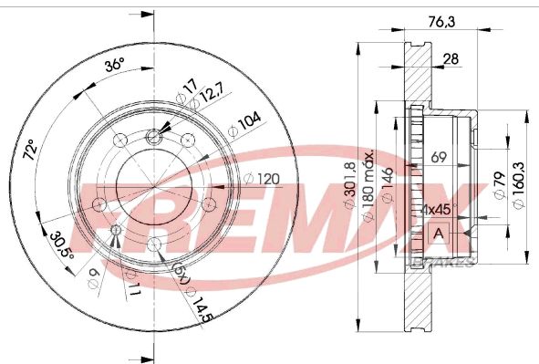 FREMAX Bremžu diski BD-2215