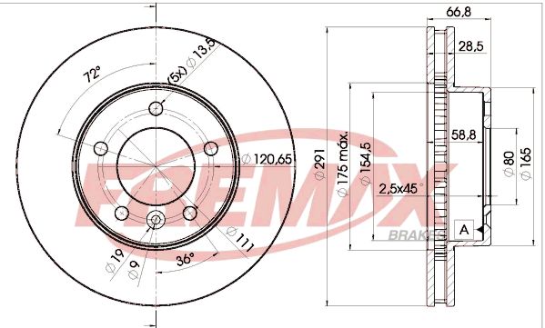 FREMAX Тормозной диск BD-2519