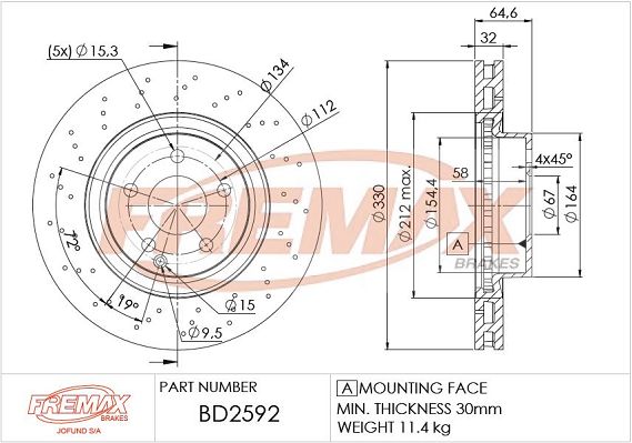 FREMAX Bremžu diski BD-2592