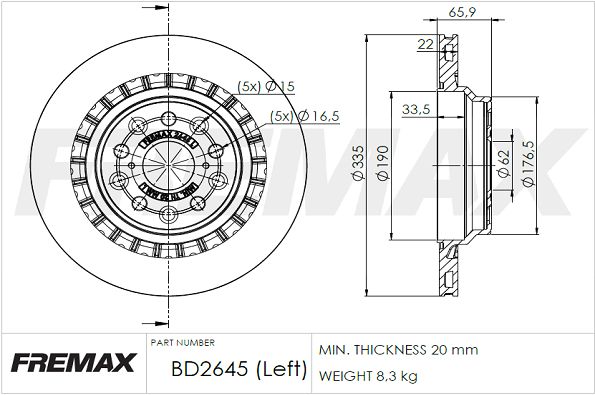FREMAX Тормозной диск BD-2645