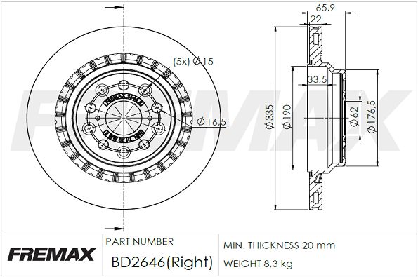 FREMAX Тормозной диск BD-2646