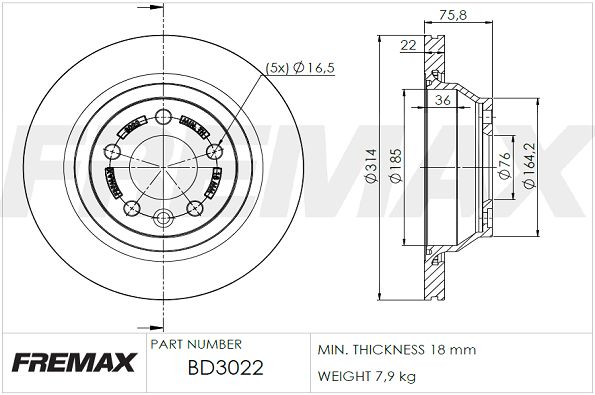 FREMAX Bremžu diski BD-3022