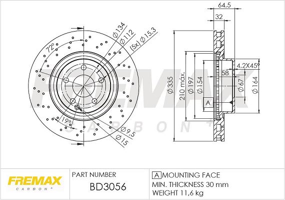 FREMAX Тормозной диск BD-3056