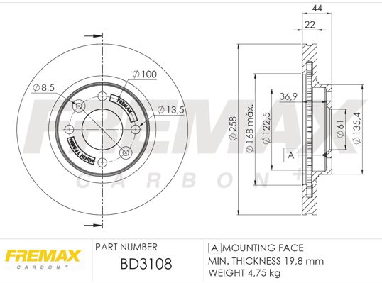 FREMAX Тормозной диск BD-3108