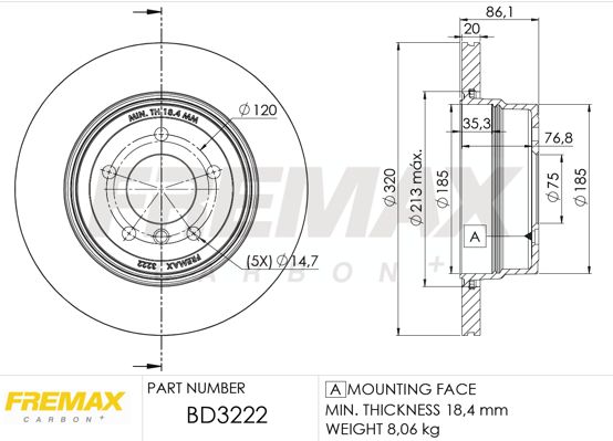 FREMAX Тормозной диск BD-3222