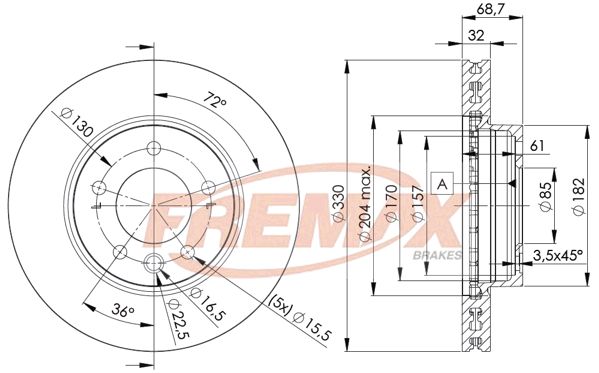 FREMAX Тормозной диск BD-3326