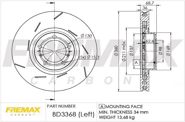 FREMAX Тормозной диск BD-3368