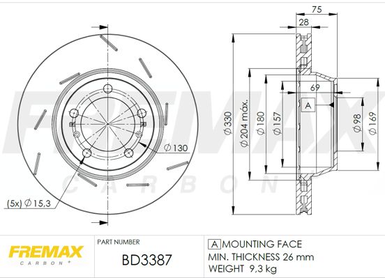 FREMAX Bremžu diski BD-3387