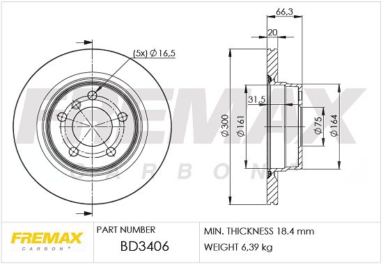 FREMAX Тормозной диск BD-3406