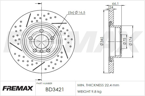 FREMAX Bremžu diski BD-3421