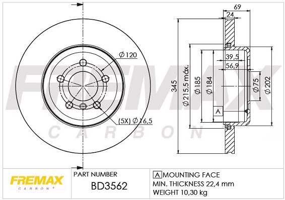 FREMAX Тормозной диск BD-3562