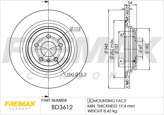 FREMAX Тормозной диск BD-3612