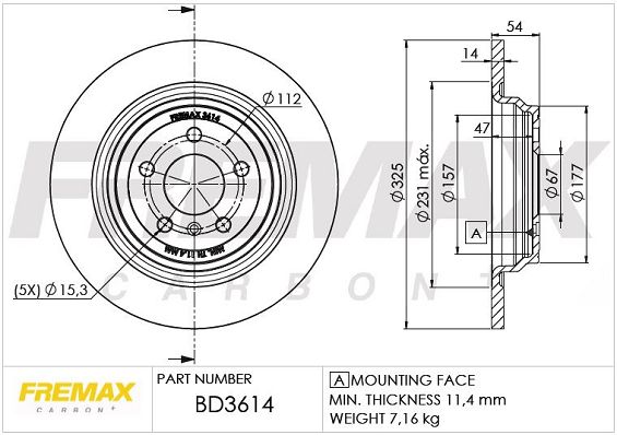 FREMAX Тормозной диск BD-3614