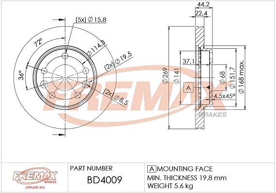 FREMAX Тормозной диск BD-4009