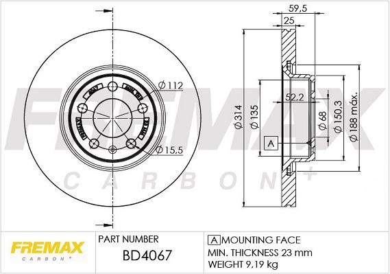 FREMAX Тормозной диск BD-4067