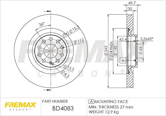 FREMAX Тормозной диск BD-4083