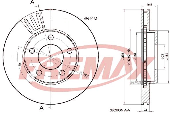 FREMAX Тормозной диск BD-4093