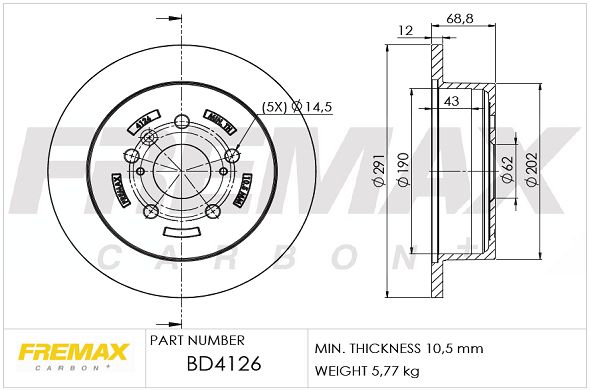 FREMAX Bremžu diski BD-4126