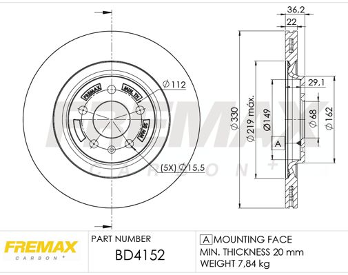 FREMAX Тормозной диск BD-4152