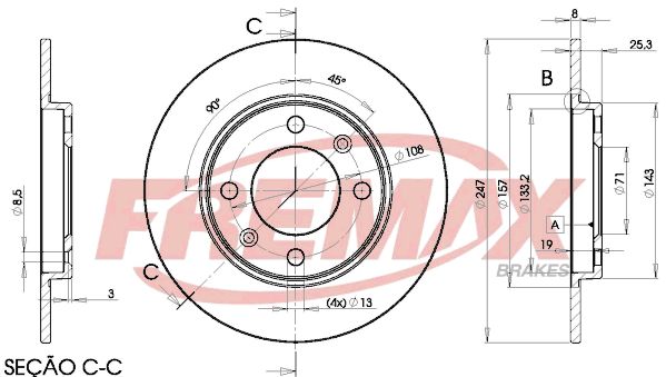 FREMAX Тормозной диск BD-4247