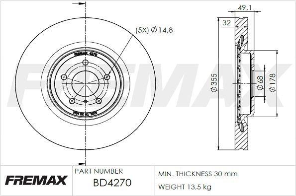 FREMAX Bremžu diski BD-4270
