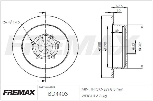 FREMAX Тормозной диск BD-4403