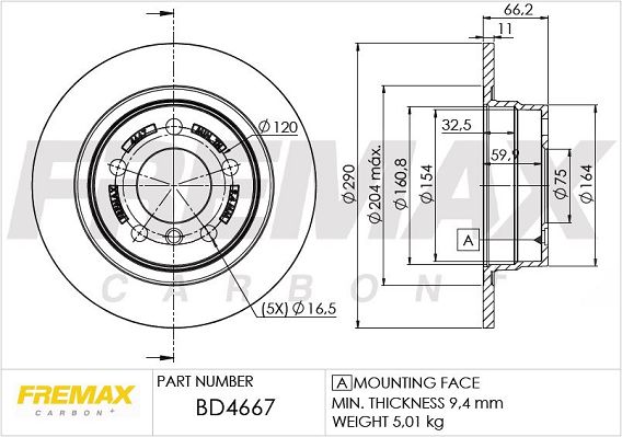 FREMAX Тормозной диск BD-4667