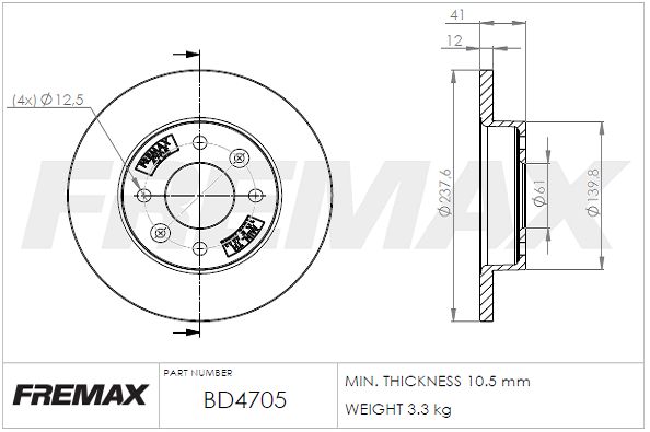 FREMAX Тормозной диск BD-4705