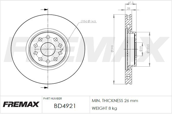 FREMAX Тормозной диск BD-4921