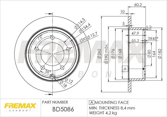 FREMAX Bremžu diski BD-5086