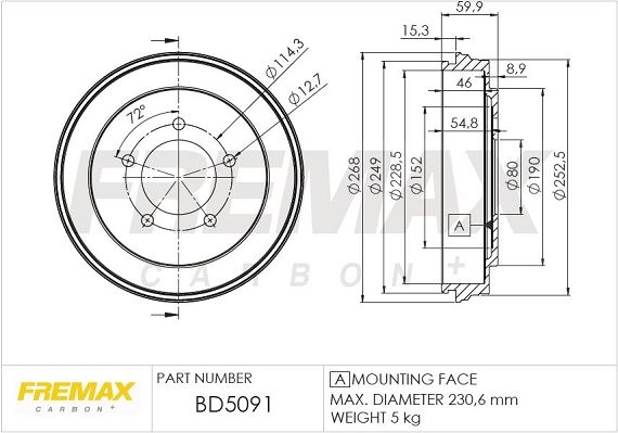 FREMAX Bremžu trumulis BD-5091