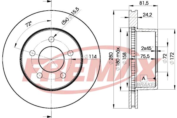 FREMAX Bremžu diski BD-5115