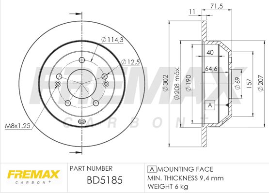 FREMAX Bremžu diski BD-5185