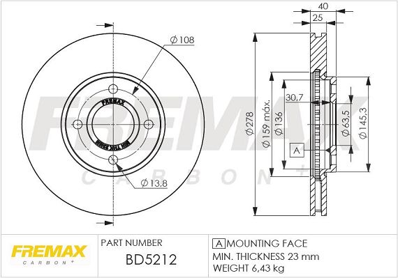 FREMAX Bremžu diski BD-5212