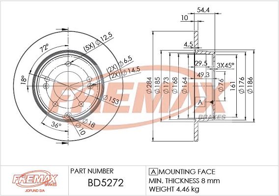 FREMAX Bremžu diski BD-5272