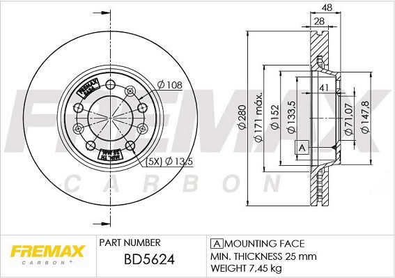 FREMAX Bremžu diski BD-5624