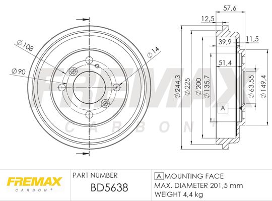 FREMAX Bremžu trumulis BD-5638