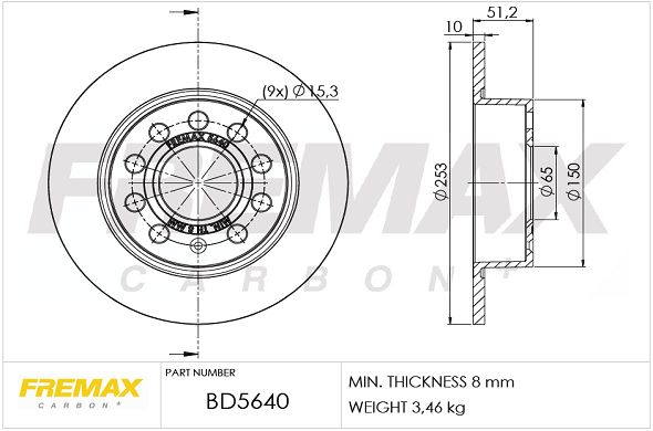 FREMAX Тормозной диск BD-5640