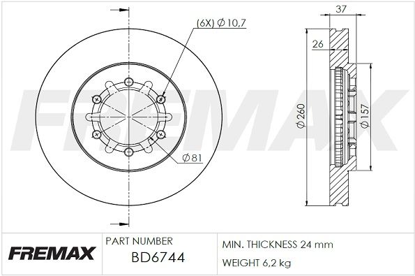 FREMAX Bremžu diski BD-6744