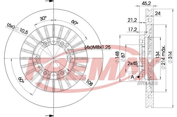 FREMAX Bremžu diski BD-7043