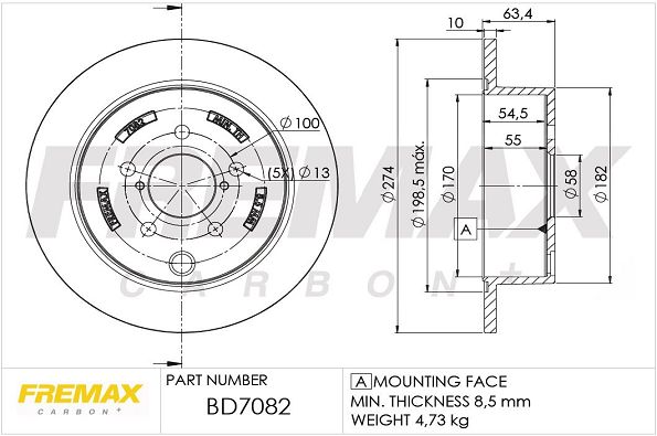 FREMAX Bremžu diski BD-7082